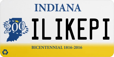 IN license plate ILIKEPI