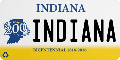 IN license plate INDIANA