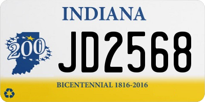 IN license plate JD2568