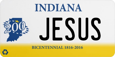 IN license plate JESUS