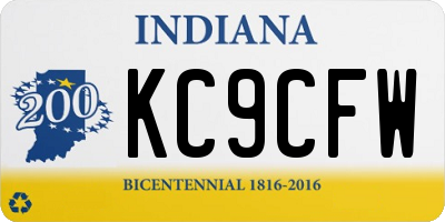 IN license plate KC9CFW