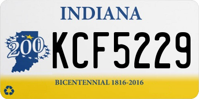 IN license plate KCF5229