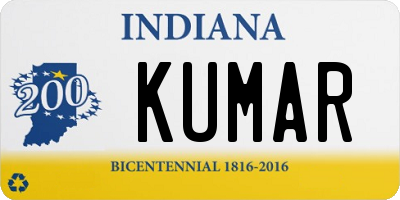 IN license plate KUMAR