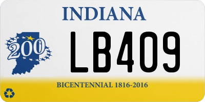 IN license plate LB409