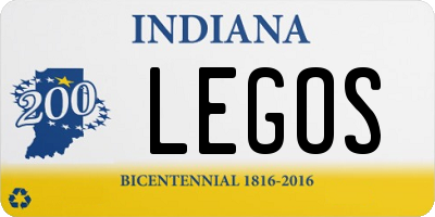 IN license plate LEGOS