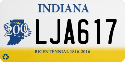 IN license plate LJA617