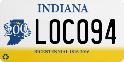 IN license plate LOC094