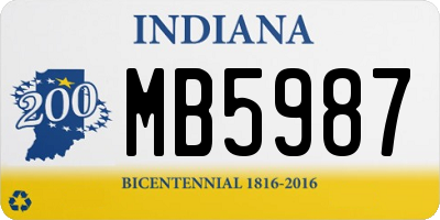 IN license plate MB5987