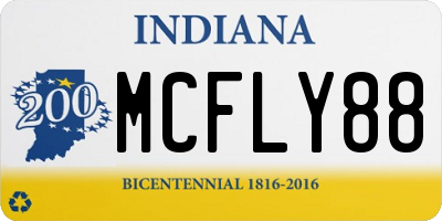 IN license plate MCFLY88