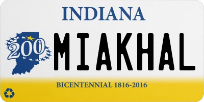 IN license plate MIAKHAL