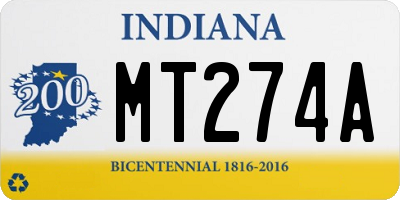 IN license plate MT274A