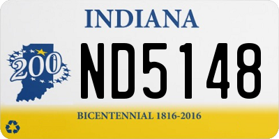 IN license plate ND5148