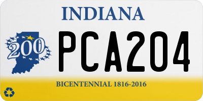 IN license plate PCA204