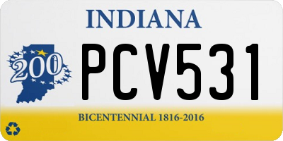 IN license plate PCV531