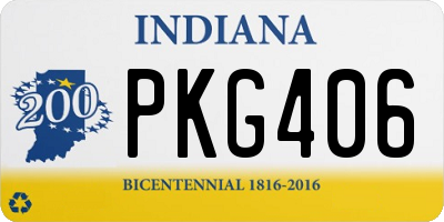 IN license plate PKG406