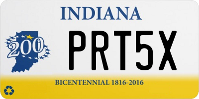 IN license plate PRT5X