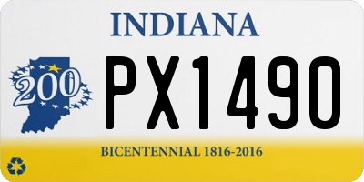 IN license plate PX1490