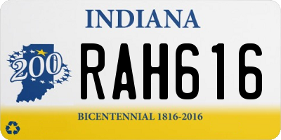 IN license plate RAH616