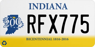 IN license plate RFX775