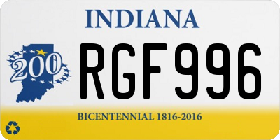 IN license plate RGF996