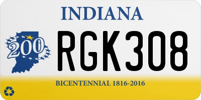 IN license plate RGK308