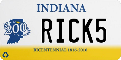 IN license plate RICK5