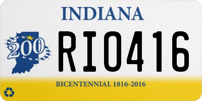 IN license plate RIO416