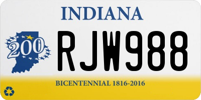 IN license plate RJW988