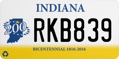 IN license plate RKB839