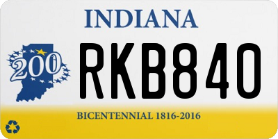 IN license plate RKB840