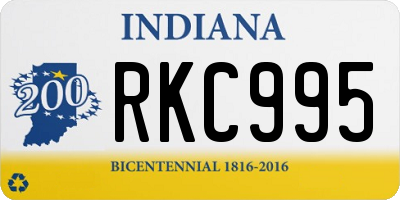 IN license plate RKC995