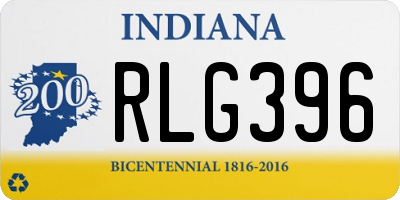 IN license plate RLG396