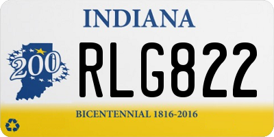 IN license plate RLG822