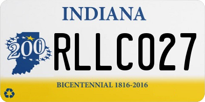 IN license plate RLLC027