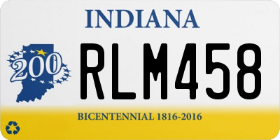 IN license plate RLM458