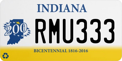 IN license plate RMU333