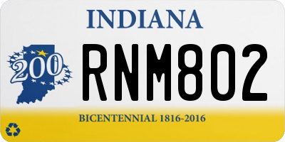 IN license plate RNM802