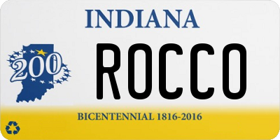 IN license plate ROCCO