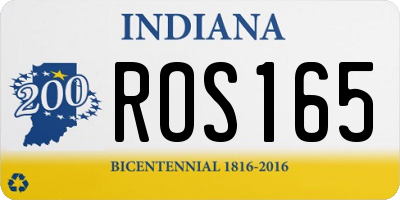 IN license plate ROS165