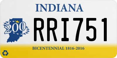 IN license plate RRI751