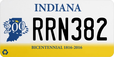 IN license plate RRN382