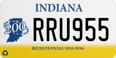 IN license plate RRU955