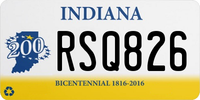 IN license plate RSQ826