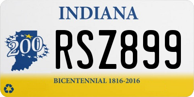 IN license plate RSZ899