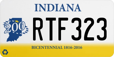 IN license plate RTF323