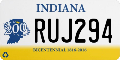 IN license plate RUJ294