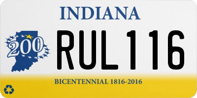 IN license plate RUL116