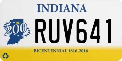 IN license plate RUV641