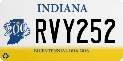 IN license plate RVY252