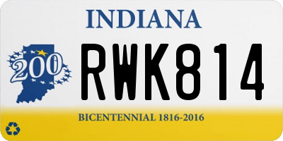 IN license plate RWK814